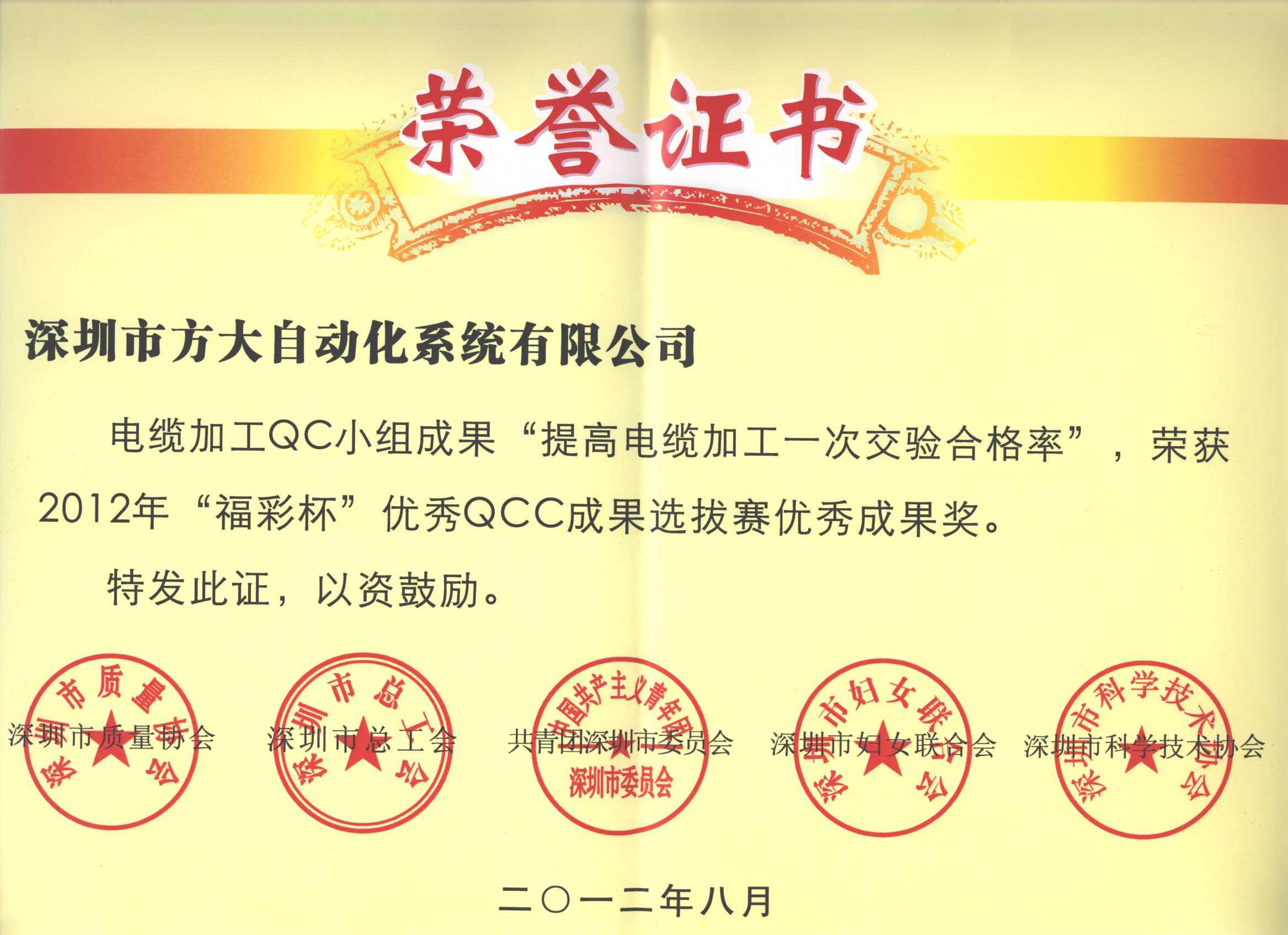yl永利集团荣获三项深圳市QCC小组优秀成果奖